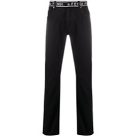 Fendi Calça jeans slim com detalhe bordado - Preto