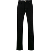 Fendi Calça jeans slim com monograma bordado - Preto