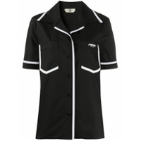 Fendi Camisa com estampa de logo x Joshua Vides de seda - F0GME BLACK