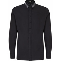Fendi Camisa jacquard com estampa de logo - Preto