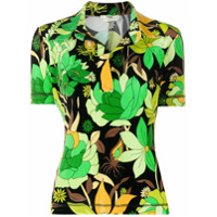 Fendi Camisa polo com estampa tropical - Preto
