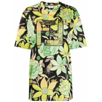 Fendi Camiseta FF com estampa floral - Preto