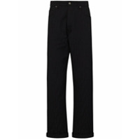 Fendi FF embossed slim leg trousers - Preto