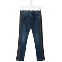 Fendi Kids TEEN logo-embellished panelled jeans - Azul