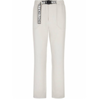 Fendi logo-belt straight-leg trousers - Neutro