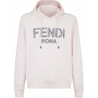 Fendi Moletom com detalhe de logo e bordado floral - Rosa