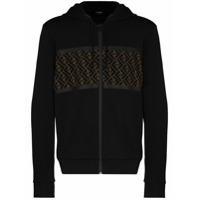 Fendi Moletom de capuz com zíper e duplo FF - Preto