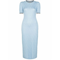 Fendi Vestido midi de jacquard com logo FF - Azul