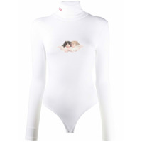Fiorucci Body mangas longas com bordado - Branco