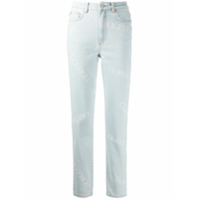 Fiorucci Calça jeans Scarlett cintura alta com logo - Azul