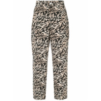 Fleur Du Mal Calça com animal print - Marrom