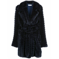 Fleur Du Mal Casaco com recortes e acabamento em pelos - Azul