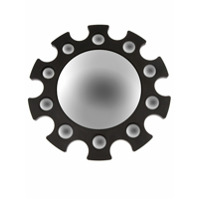 Fornasetti Espelho com acabamento ondulado - Preto