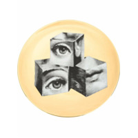 Fornasetti Prato com estampa 'Block Face' - Dourado