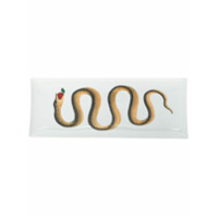 Fornasetti Prato com estampa de cobra - Branco