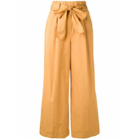 Forte Forte waist-tied flared trousers - Marrom