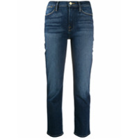 FRAME Calça jeans cropped com cintura alta - Azul