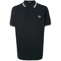 Fred Perry Camisa polo com logo e acabamento de listra - Azul