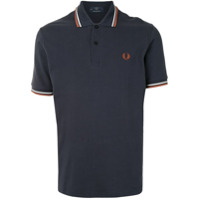 Fred Perry Camisa polo com logo e acabamento de listra - Azul