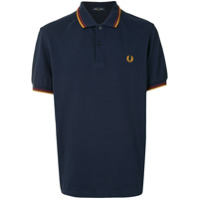 Fred Perry Camisa polo com logo e acabamento de listra - Azul