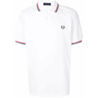 Fred Perry Camisa polo com logo e acabamento de listra - Branco