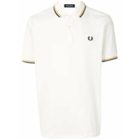 Fred Perry Camisa polo com logo e acabamento de listra - Branco