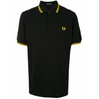 Fred Perry Camisa polo com logo e acabamento de listra - Preto