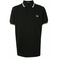 Fred Perry Camisa polo com logo e acabamento de listra - Preto