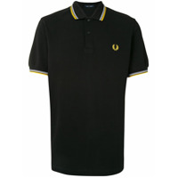 Fred Perry Camisa polo com logo e acabamento de listra - Preto