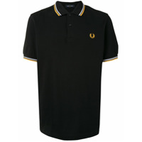 Fred Perry Camisa polo com logo e acabamento de listra - Preto