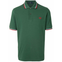 Fred Perry Camisa polo com logo e acabamento de listra - Verde