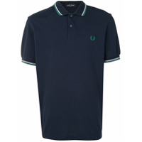 Fred Perry Camisa polo com logo e acabamento de listras - Azul