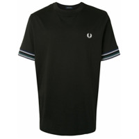 Fred Perry Camiseta de algodão com logo bordado - Preto