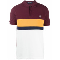 Fred Perry cotton-block embroidered logo polo shirt - Roxo