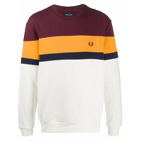 Fred Perry embroidered logo colour-block sweatshirt - Roxo