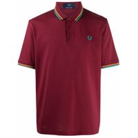 Fred Perry embroidered logo cotton polo shirt - Vermelho