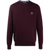 Fred Perry embroidered logo cotton sweatshirt - Roxo
