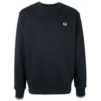 Fred Perry Moletom decote careca com logo bordado - Azul