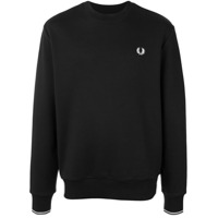 Fred Perry Moletom decote careca com logo bordado - Preto