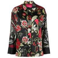 F.R.S For Restless Sleepers Camisa de seda com estampa floral - Preto