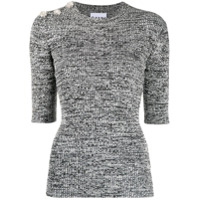 GANNI Blusa de tricô com aplicações de cristais - Preto