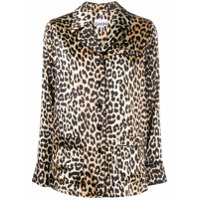 GANNI Camisa com abotoamento e estampa de leopardo - Neutro