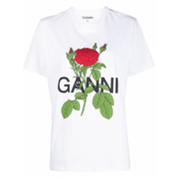 GANNI Camiseta com estampa de rosas - Branco