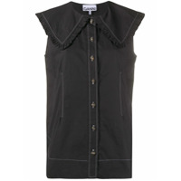 GANNI puritan-collar sleeveless blouse - Preto