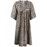 GANNI Vestido com estampa de leopardo - Preto