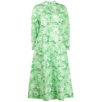 GANNI Vestido com estampa floral e acabamento engomado - Verde