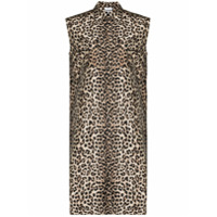 GANNI Vestido midi jacquard com estampa de leopardo - Preto