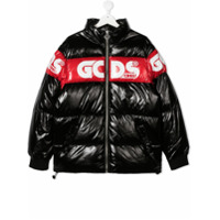 Gcds Kids Jaqueta matelassÃª com estampa de logo - Preto
