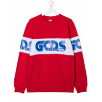 Gcds Kids TEEN logo band cotton sweatshirt - Vermelho
