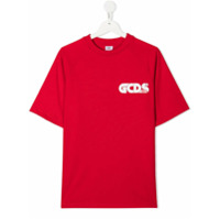 Gcds Kids TEEN logo-print cotton T-shirt - Vermelho